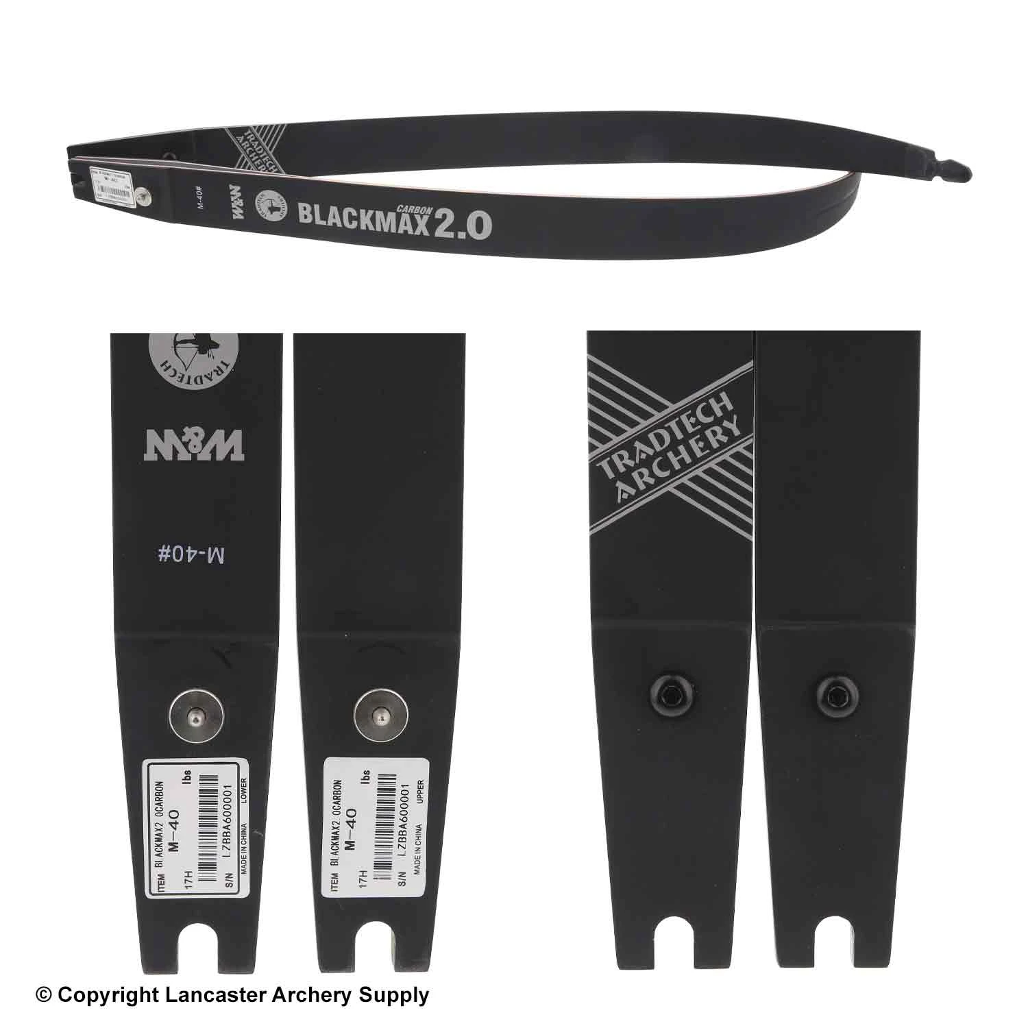 TradTech Black Max 2.0 Carbon/Wood Recurve Limbs (Open Box X1032421) 4 TradTech Black Max 2.0 Carbon/Wood Recurve Limbs (Open Box X1032421) - Image 2