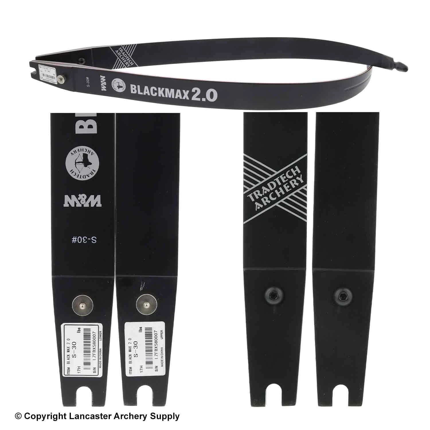 TradTech Black Max 2.0 Glass/Wood Recurve Limbs (Open Box X1032596) 4 TradTech Black Max 2.0 Glass/Wood Recurve Limbs (Open Box X1032596) - Image 2