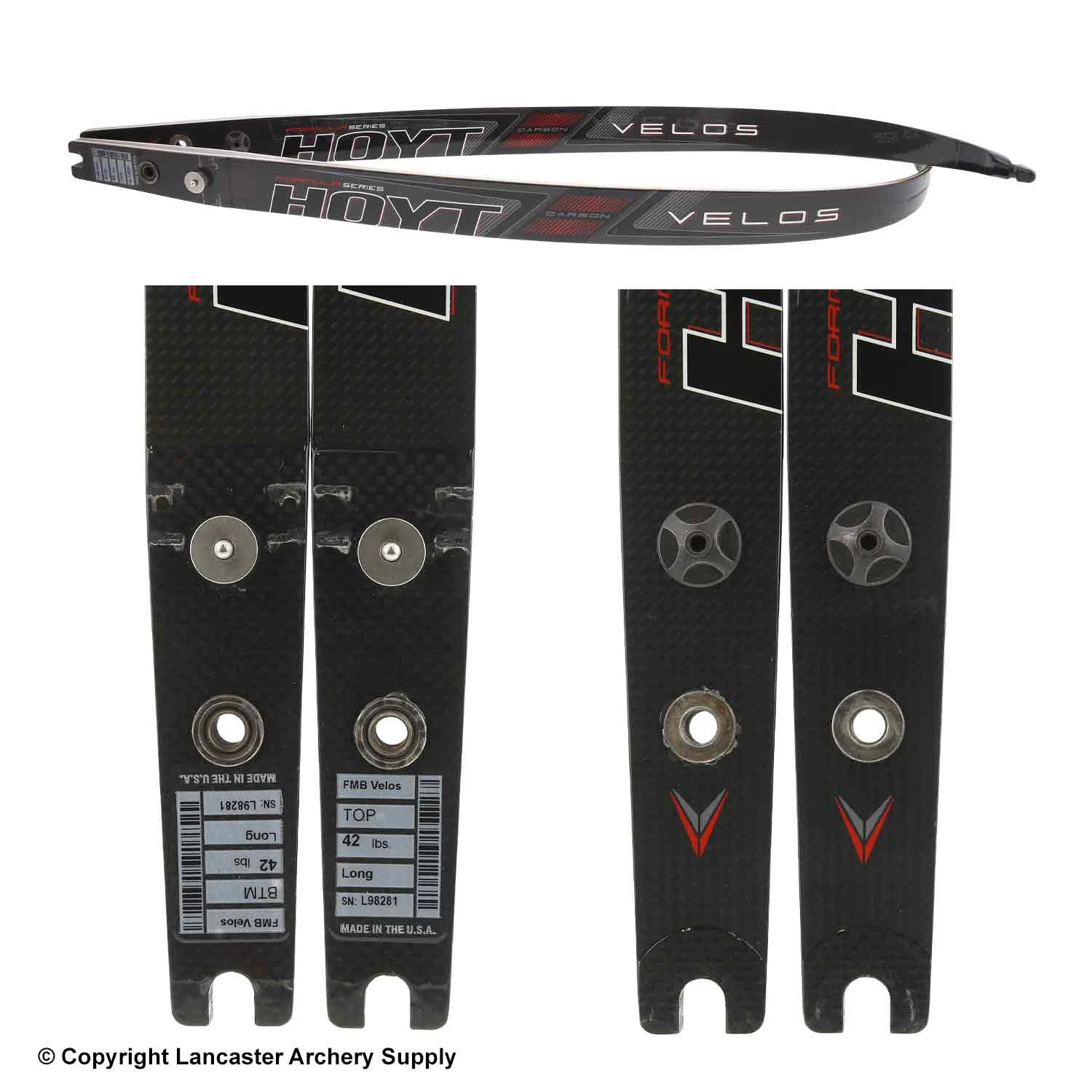 Hoyt Formula Velos Carbon Bamboo Limbs (Open Box X1033111) 4 Hoyt Formula Velos Carbon Bamboo Limbs (Open Box X1033111) - Image 2