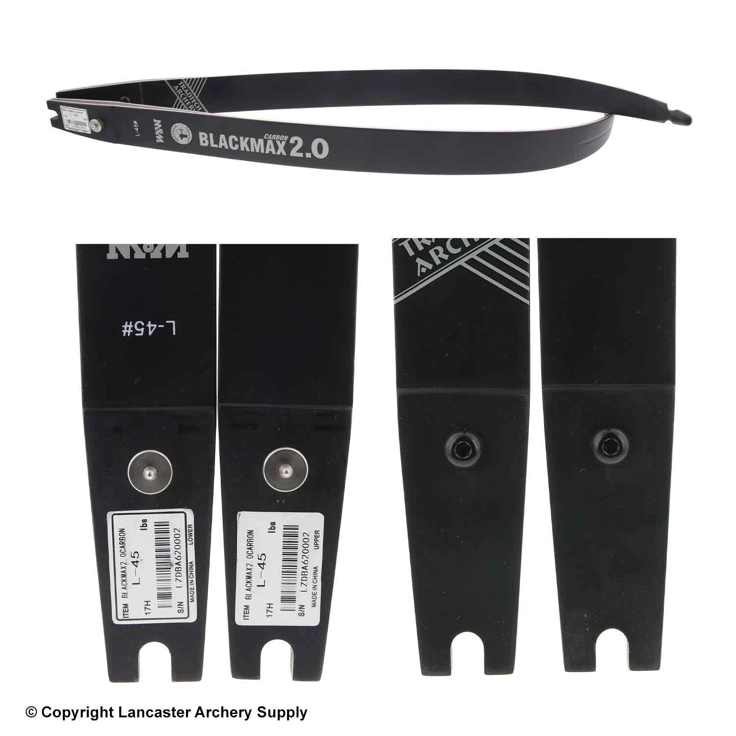 TradTech Black Max 2.0 Carbon/Wood Recurve Limbs (Open Box X1033549) 4 TradTech Black Max 2.0 Carbon/Wood Recurve Limbs (Open Box X1033549) - Image 2